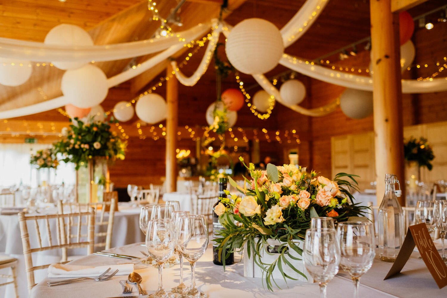 rustic wedding decor table styling at styal lodge