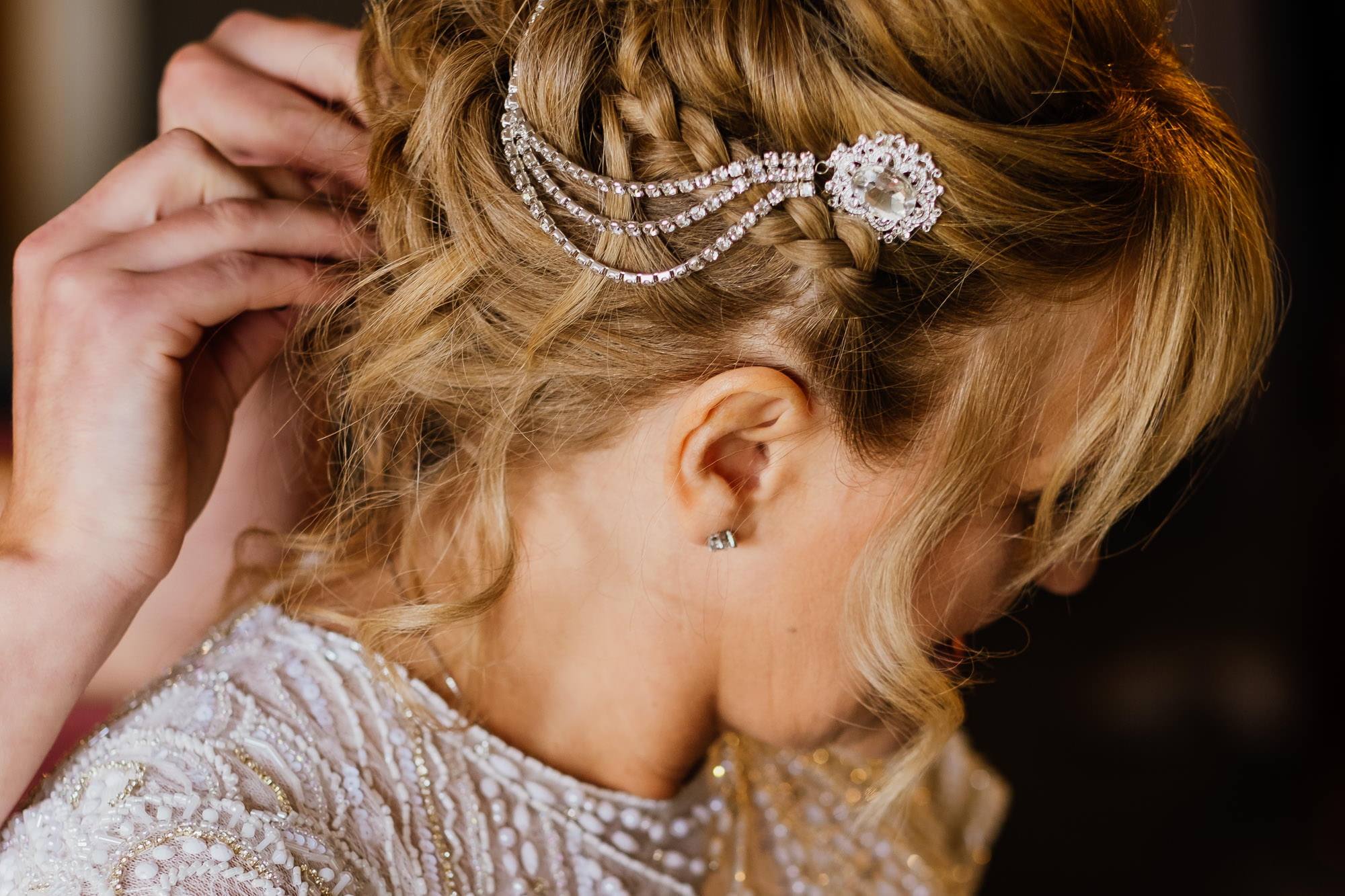 Diamanté wedding hair piece