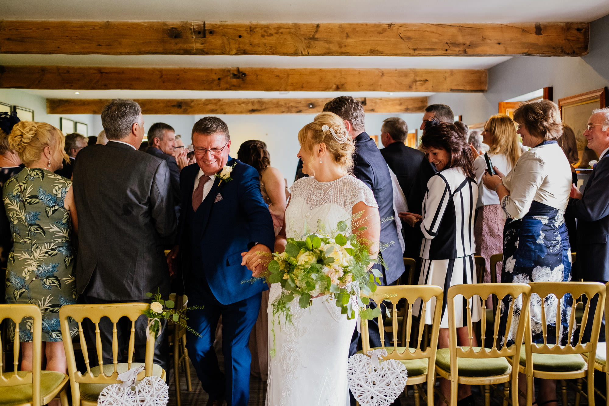 Bride and groom ceremony exit