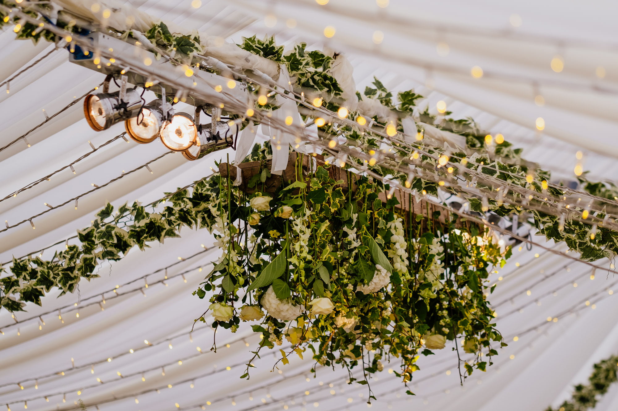 Inn at whitewell marquee flower installation