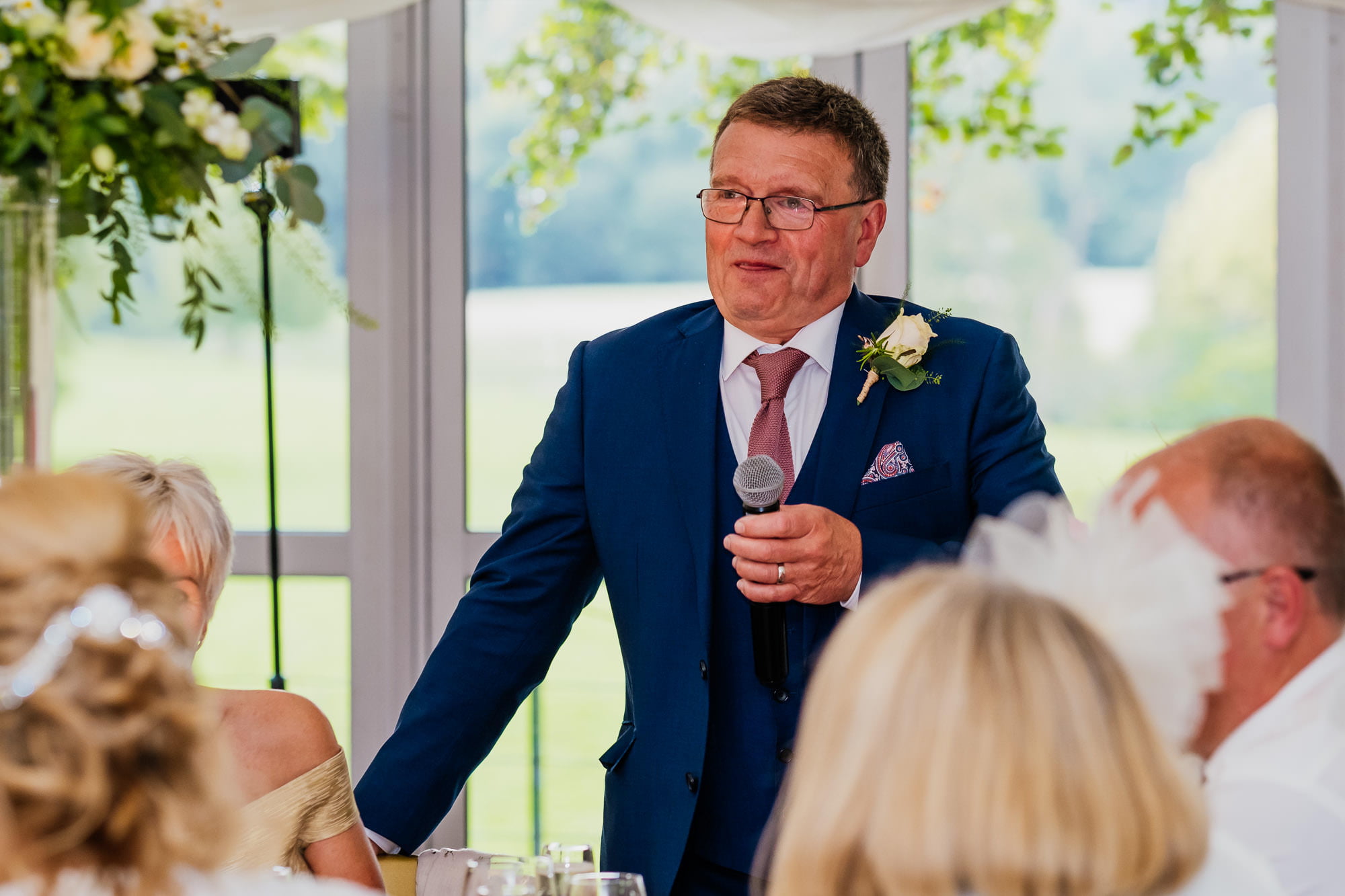 Groom during wedding speech