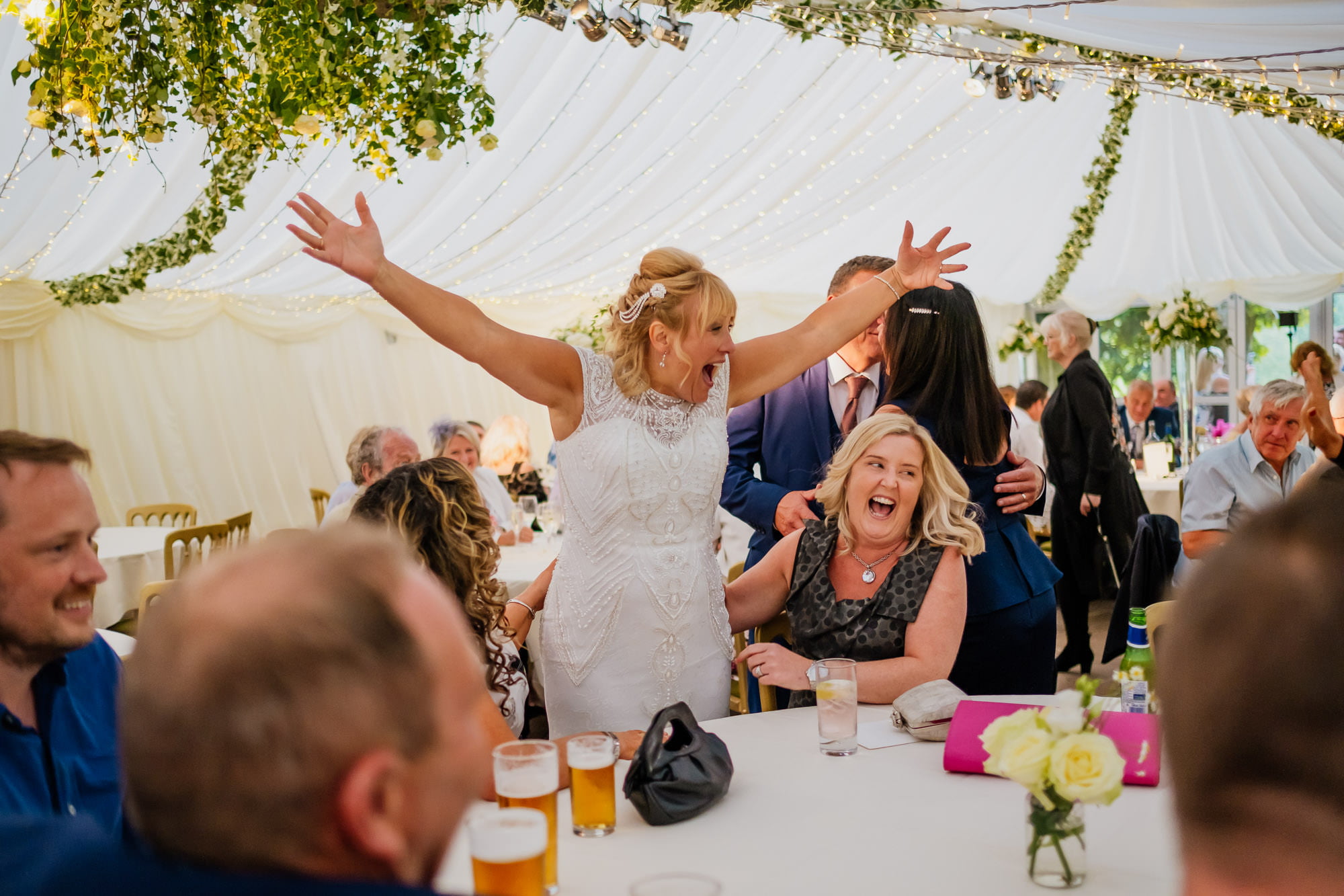 Bride reaction to seeing friends