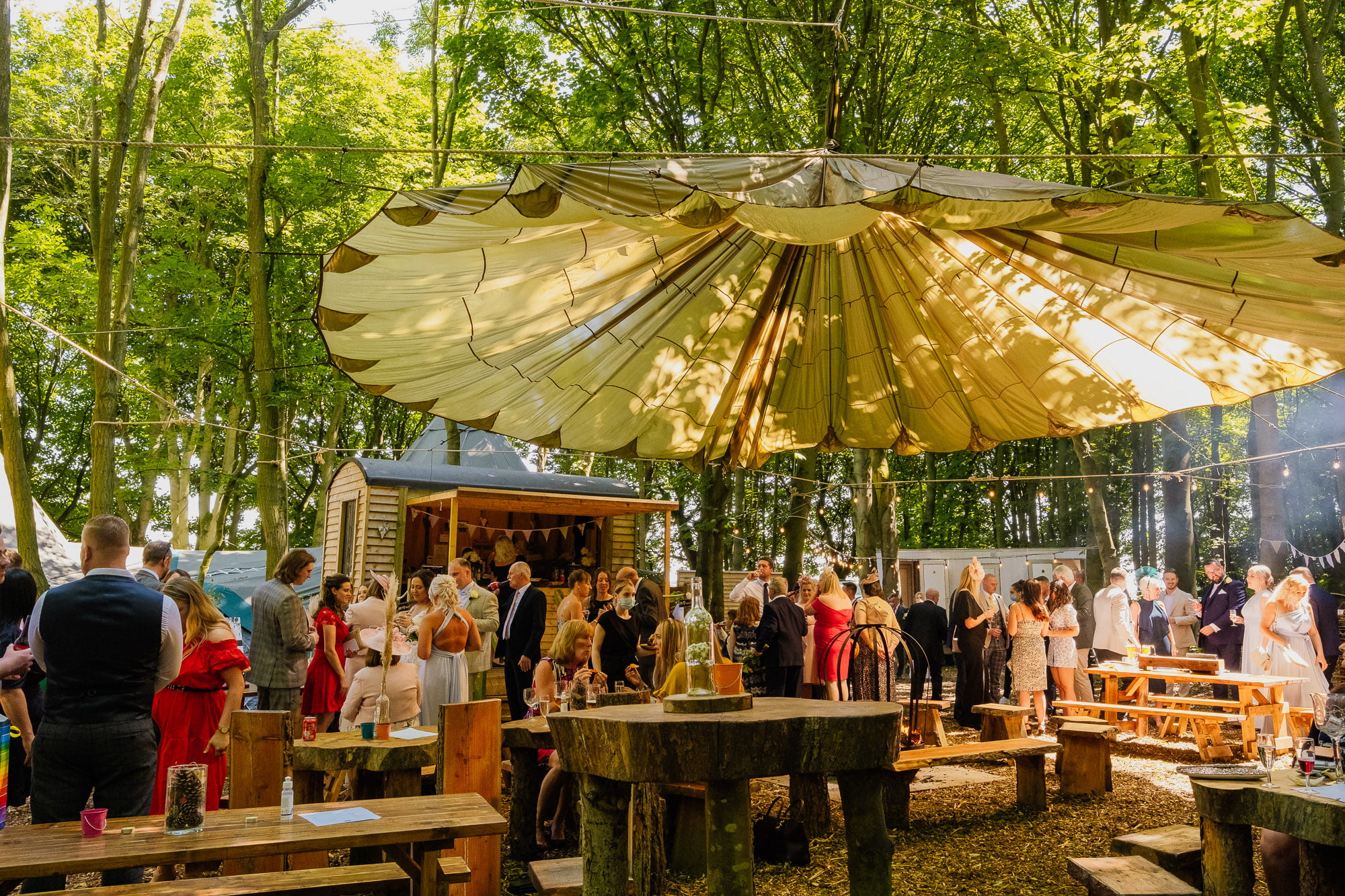 cockley wood weddings outdoor space under canopy