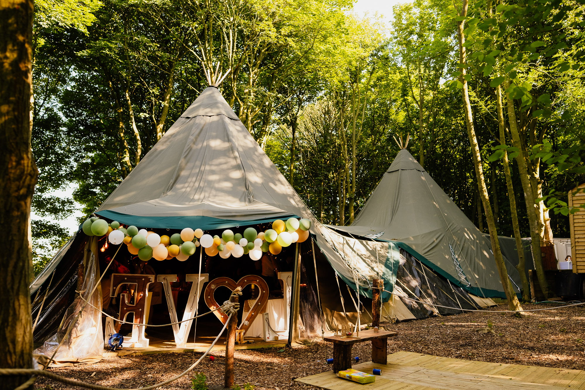Cockley Wood Weddings tipi in Wakefield