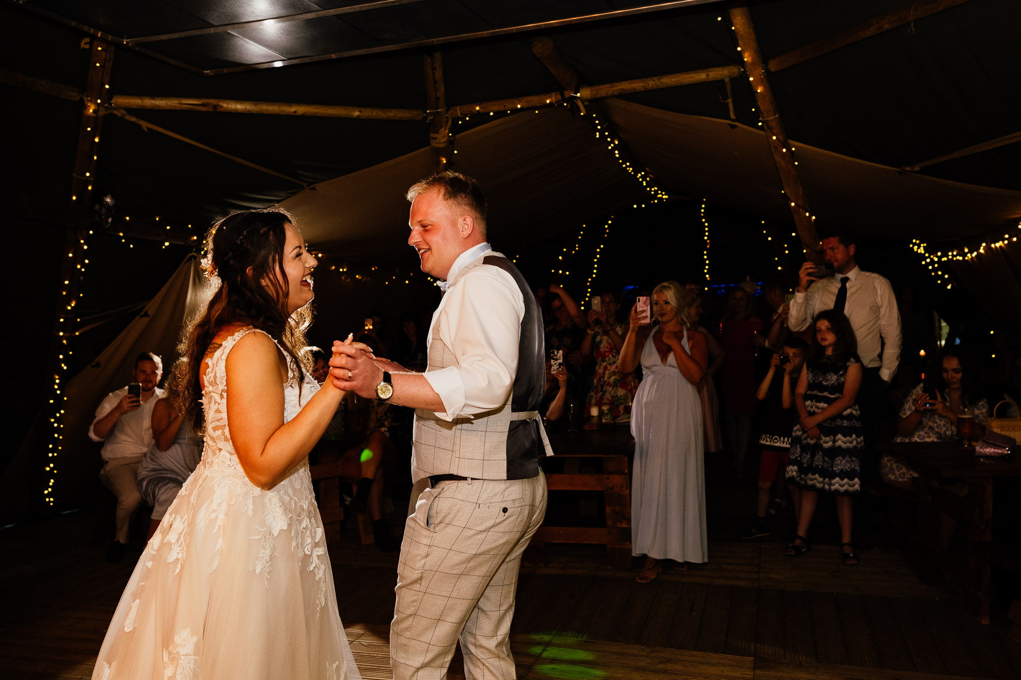 tipi first dance at cockley wood weddings
