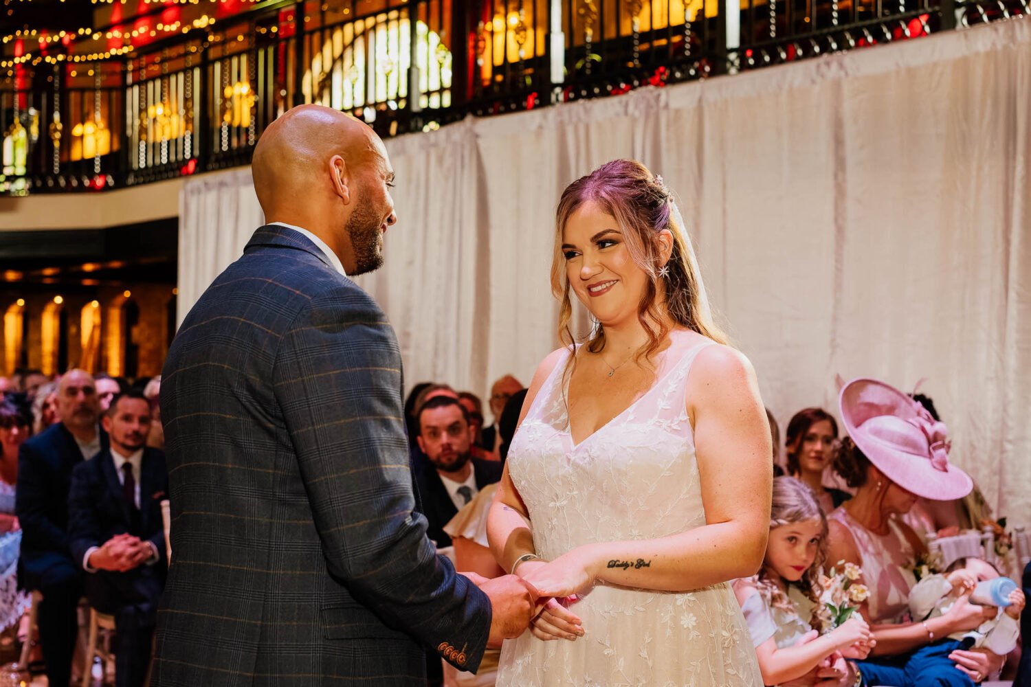 Bride and groom during The Engine Shed wedding ceremony