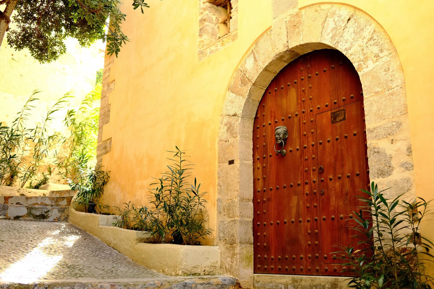 Wooden arch doorway in Ibiza old town