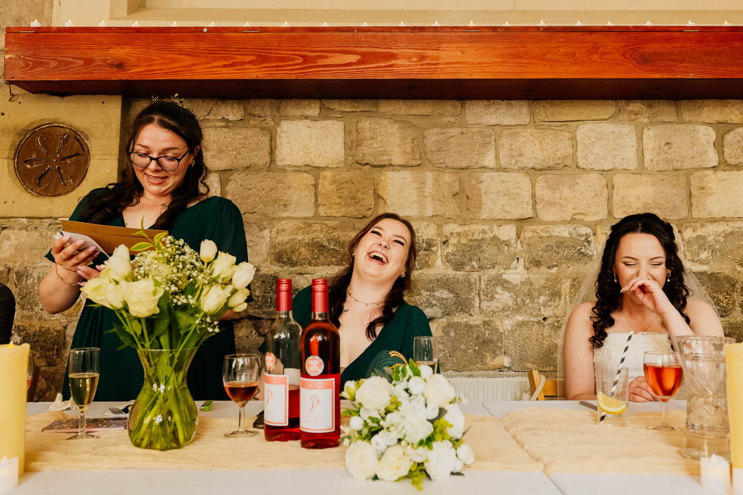 Bridesmaids speech and reactions from bride