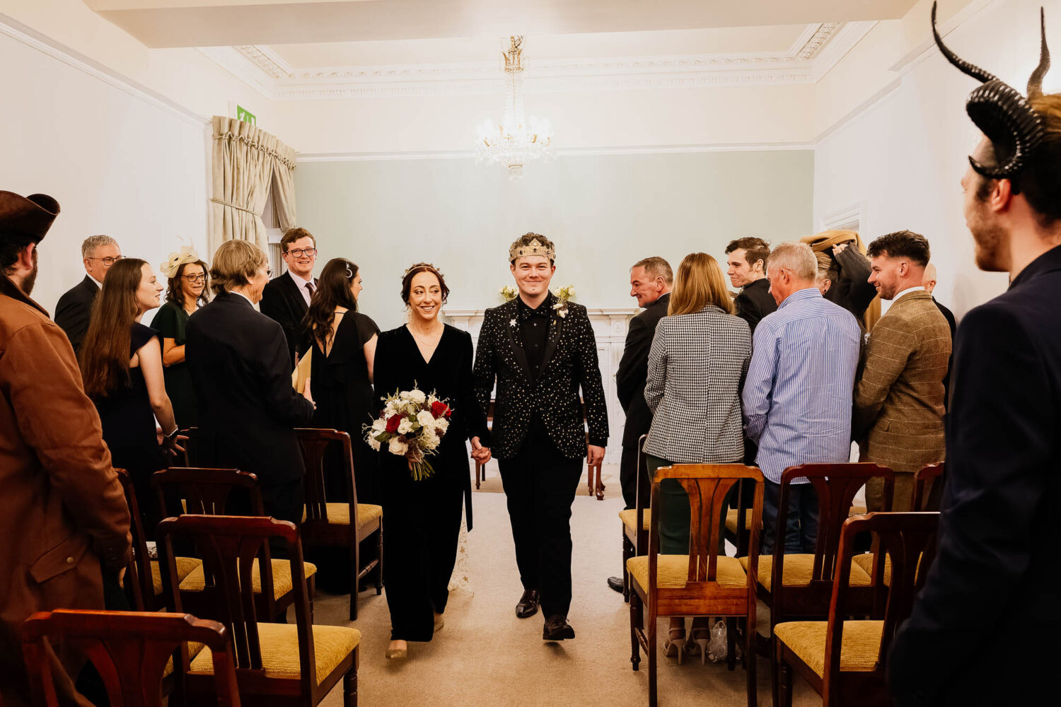 Couple exit at Bilton House in Harrogate