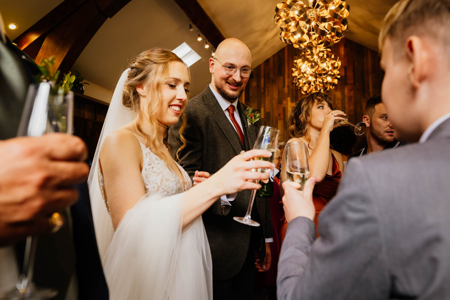 Couple cheers in the Orangery bar