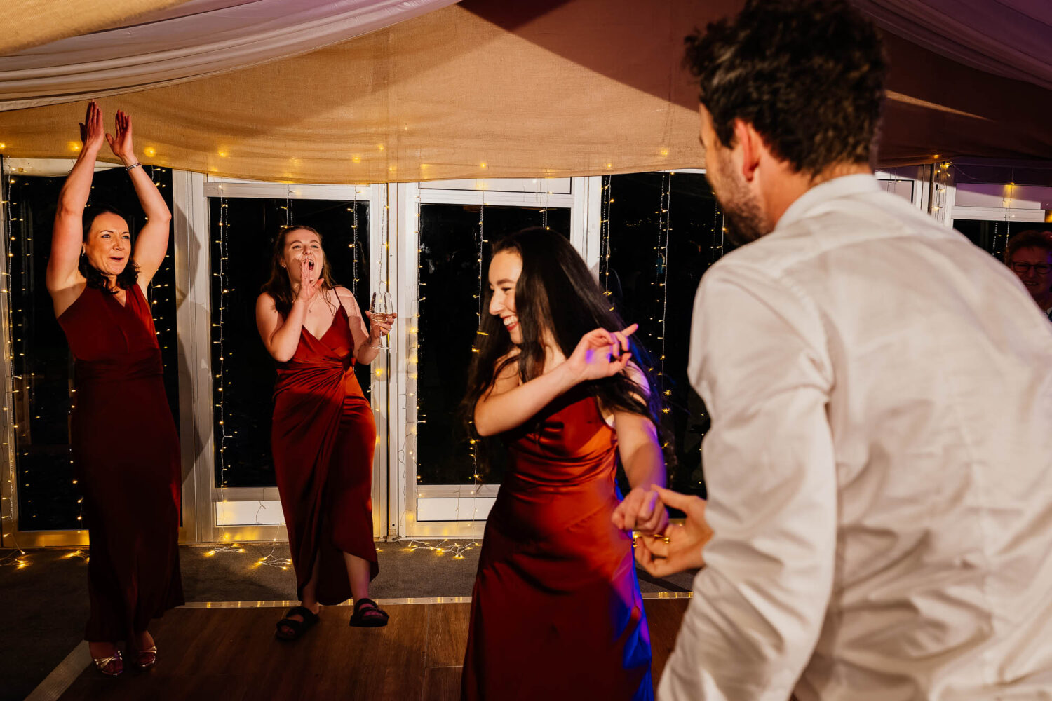 Bridesmaids on the dancefloor