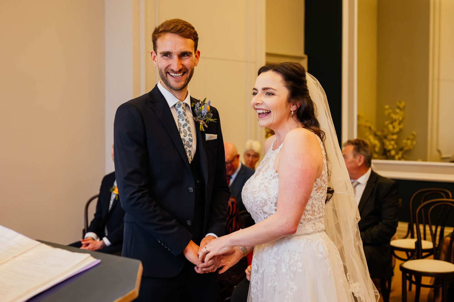 Huddersfield Town Hall wedding ceremony in the Ramsden Lounge