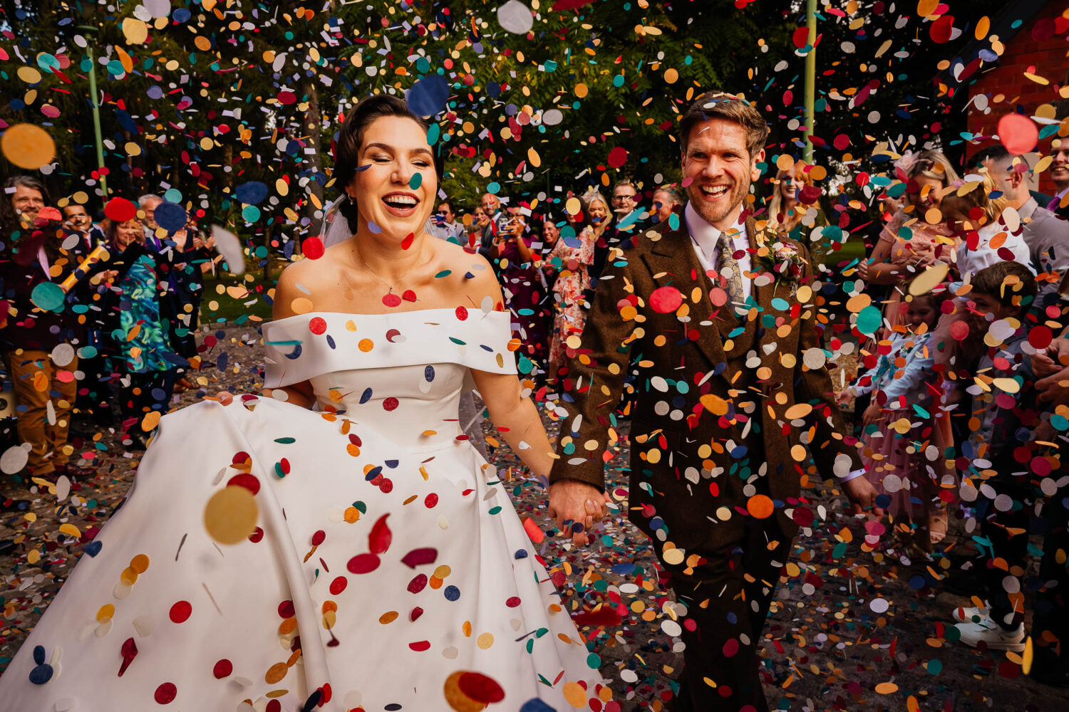 Dark and moody confetti moment