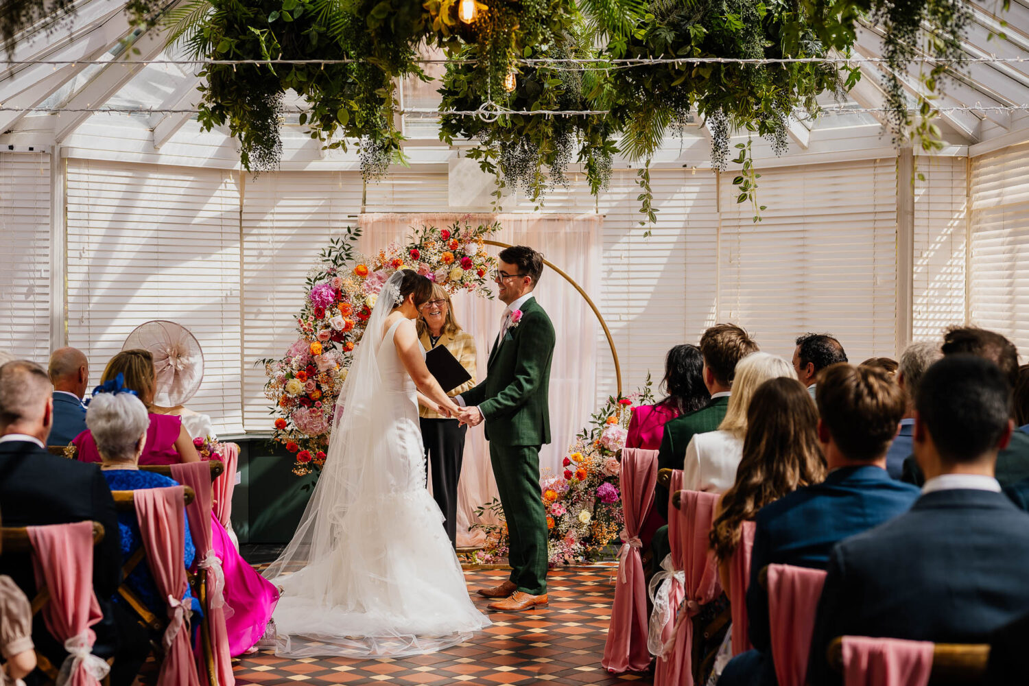 The Faversham wedding ceremony in light filled conservatory