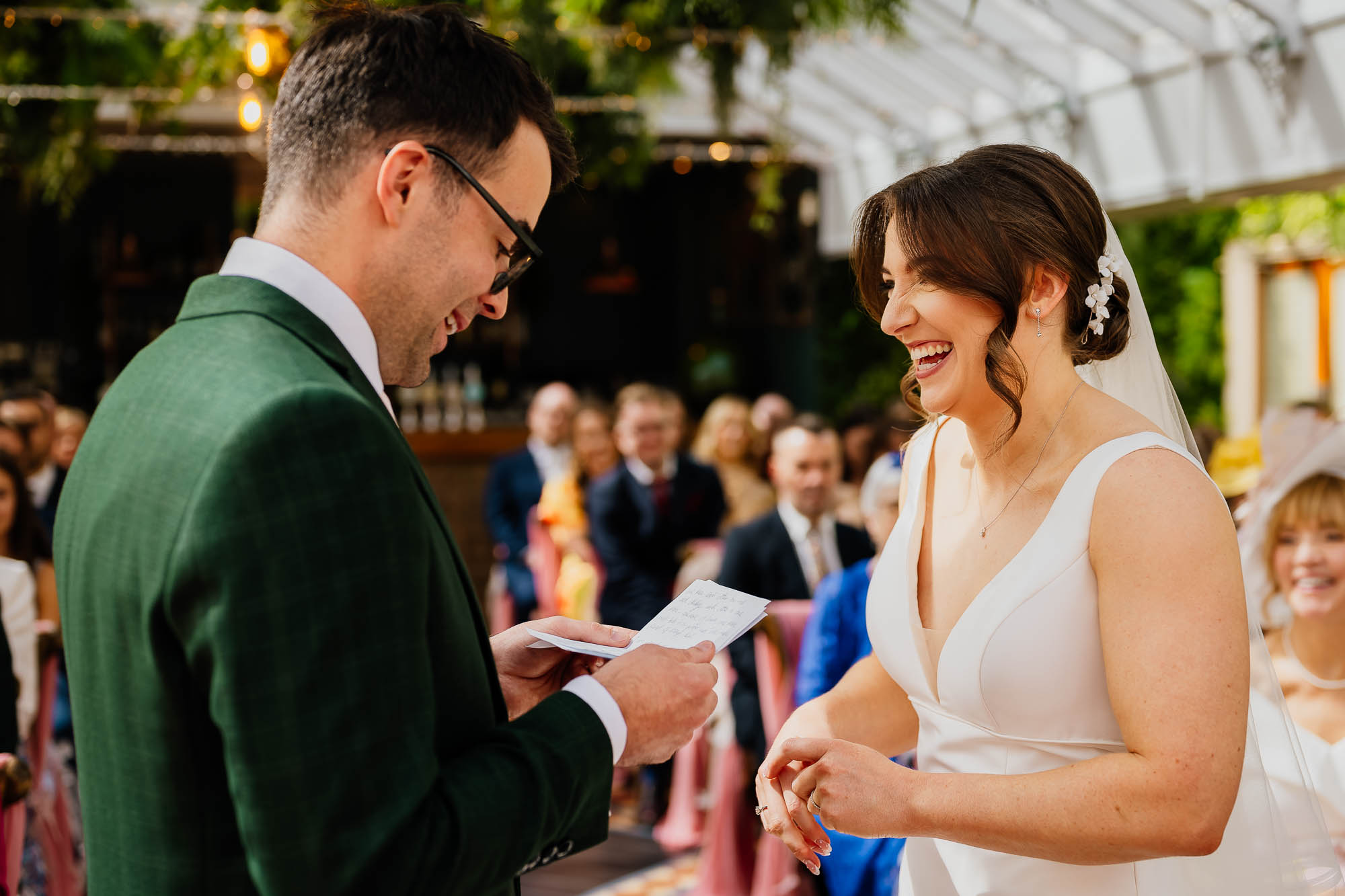 Couple vow exchange at The Faversham