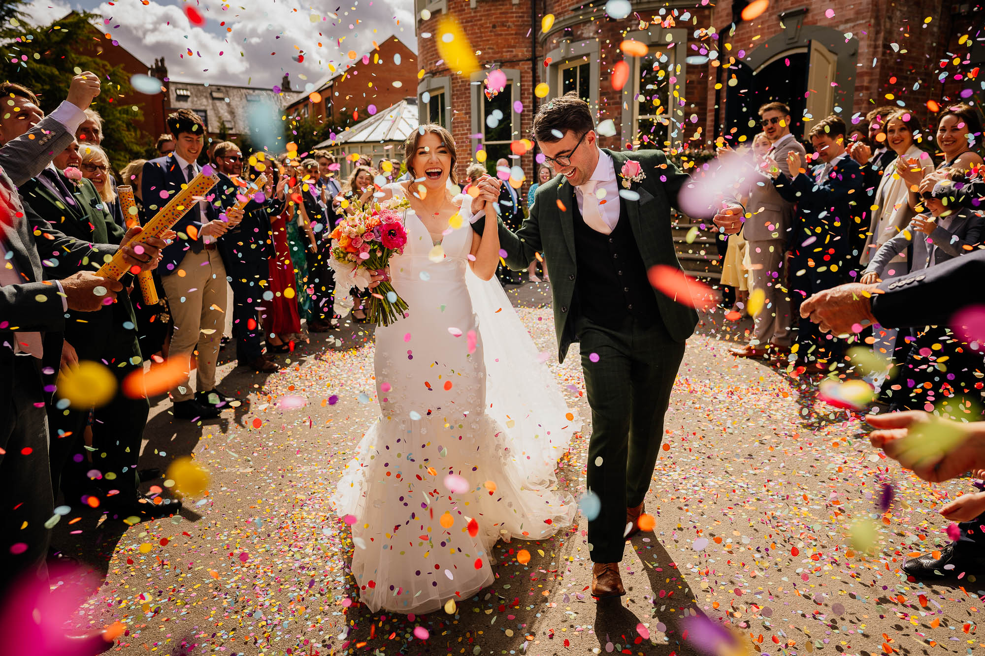 Confetti outside The Faversham wedding venue in Leeds