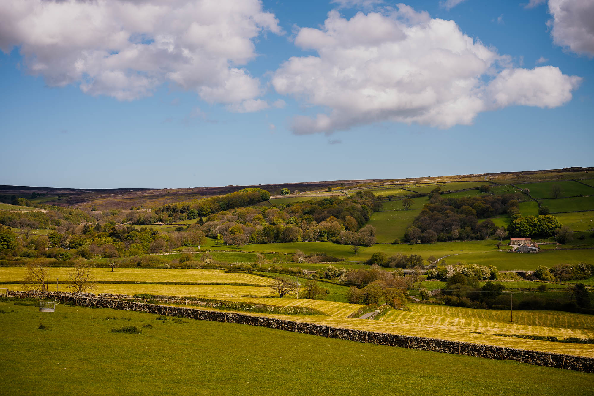 The view from Danby Castle barn over the North York Moors